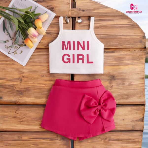 Baby Girls Summer Clothes Set Sleeveless Vest Letter Prints Tank Tops Bow Shorts Skirt Toddler Cotton Outfit 2Pcs